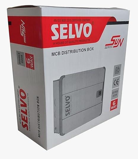SELVO 6 Way SUN Series SPN Double Door Distribution Board | Metal MCB DB Box | Powder Coated Rust Proof | Wall Mounted | Safe & Durable Electrical Enclosure 3