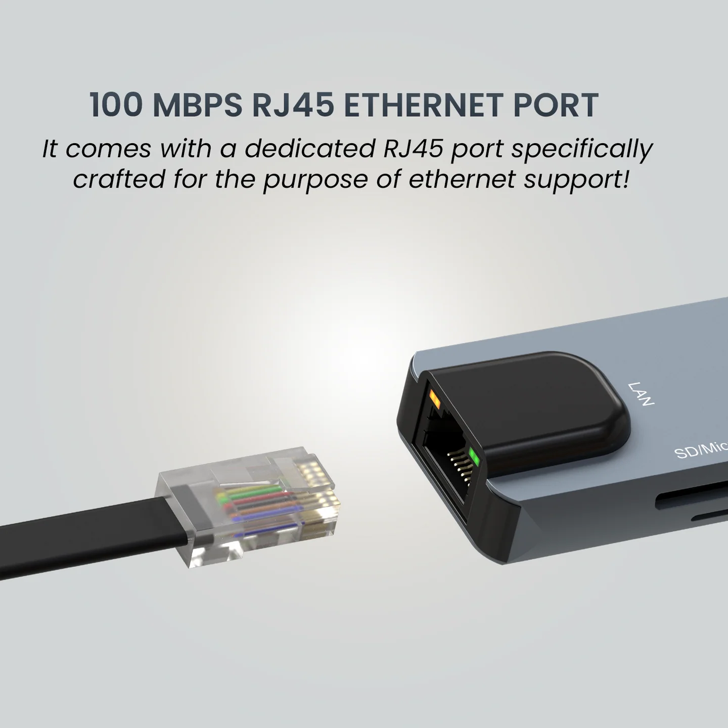 Portronics Mport 8 USB-C USB Hub/Docking Station(8-in-1) with 4K 30Hz HDMI, 100 Mbps Ethernet, USB 3.0, microSD/SD Card Reader, Type-C Data, PD Charging, USB 2.0, Type-C Plug for Laptop, Mac, PC 3