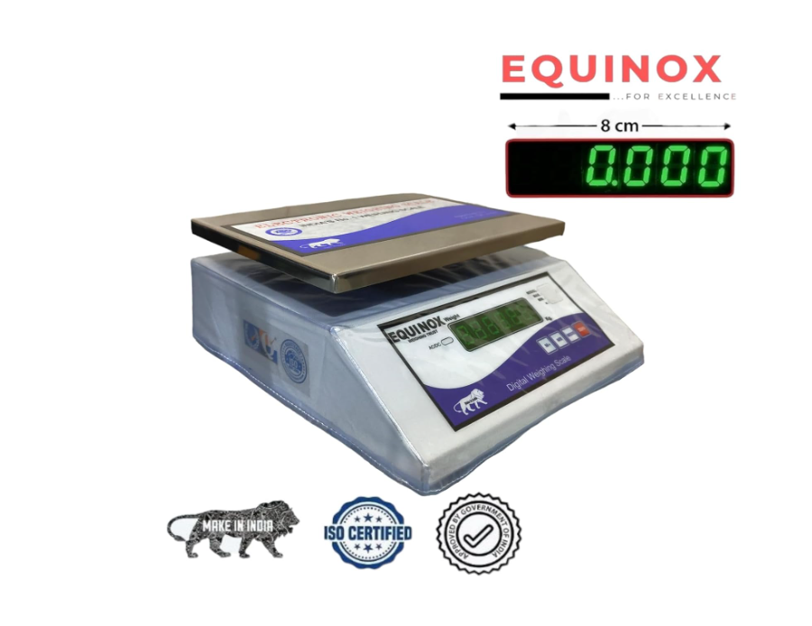 EQUINOX Weighing Scale 20 Kg, Front and Back Green LED display, 1 gram accuracy, Stainless Steel plateform size 180x230 mm 3