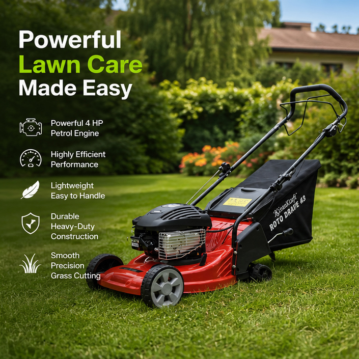 Kisankraft KK-LMP-6419 Self Propelled Petrol Lawn Mower,4HP  2