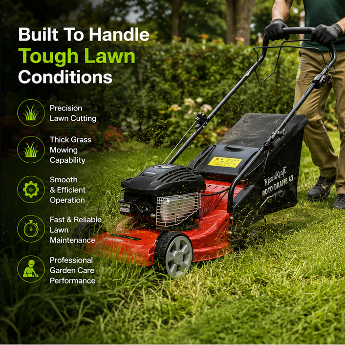 Kisankraft KK-LMP-6419 Self Propelled Petrol Lawn Mower,4HP  4