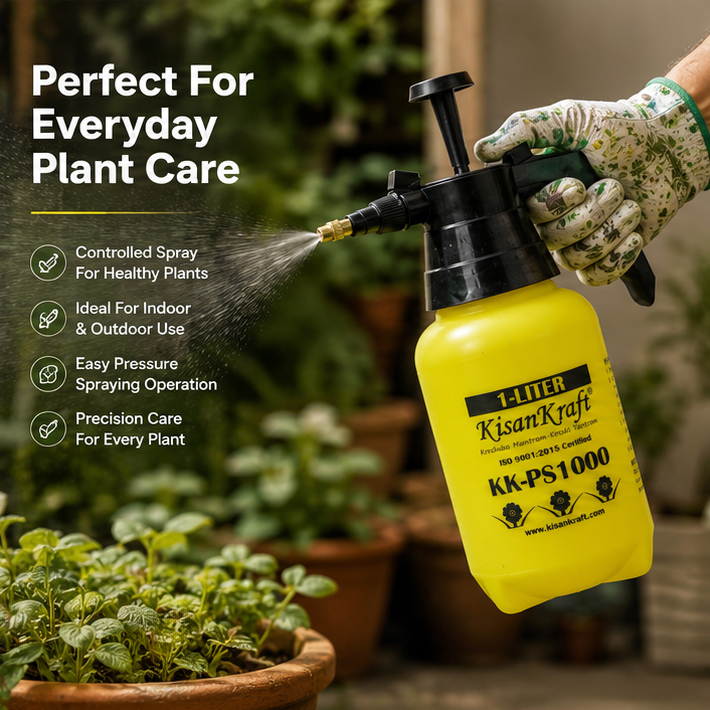 KisanKraft KK-PS1000 Hand Operated 1 Liter Sprayer | Compact and Easy to use | Ideal for Small-Scale Spraying | Hand-Operated Design for Precise Control | Perfect for Home Gardens and Small Crops 4