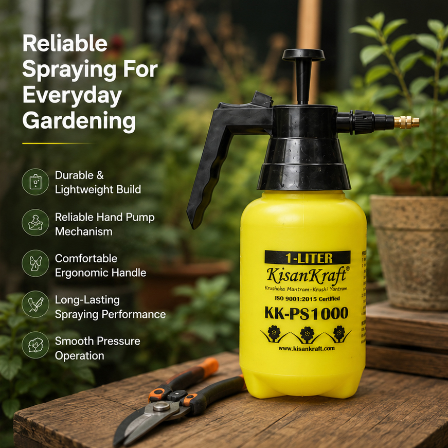 KisanKraft KK-PS1000 Hand Operated 1 Liter Sprayer | Compact and Easy to use | Ideal for Small-Scale Spraying | Hand-Operated Design for Precise Control | Perfect for Home Gardens and Small Crops 5