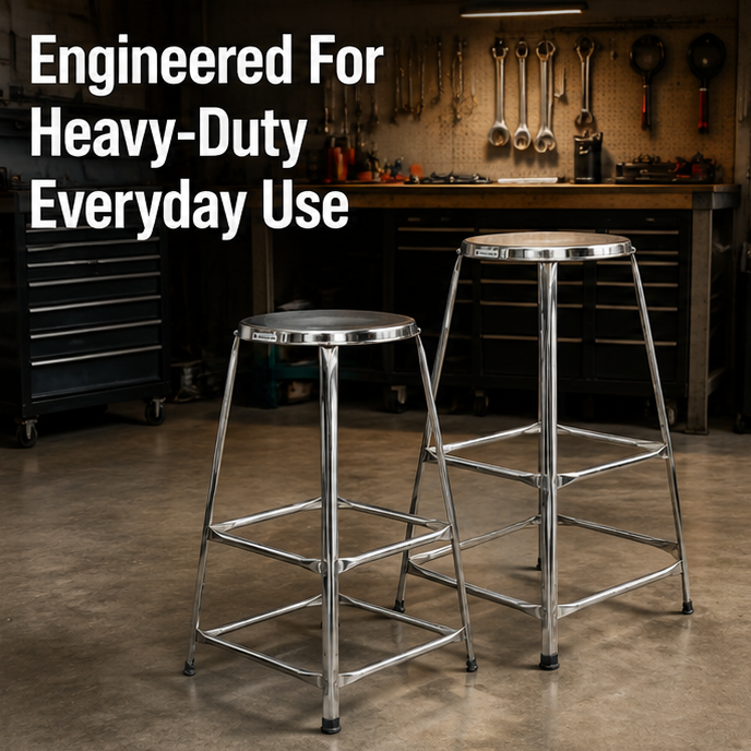 2.5 foot (29.5 inch) Stackable Double Step Steel Stool | Heavy Duty SS Stool pack of 2 5