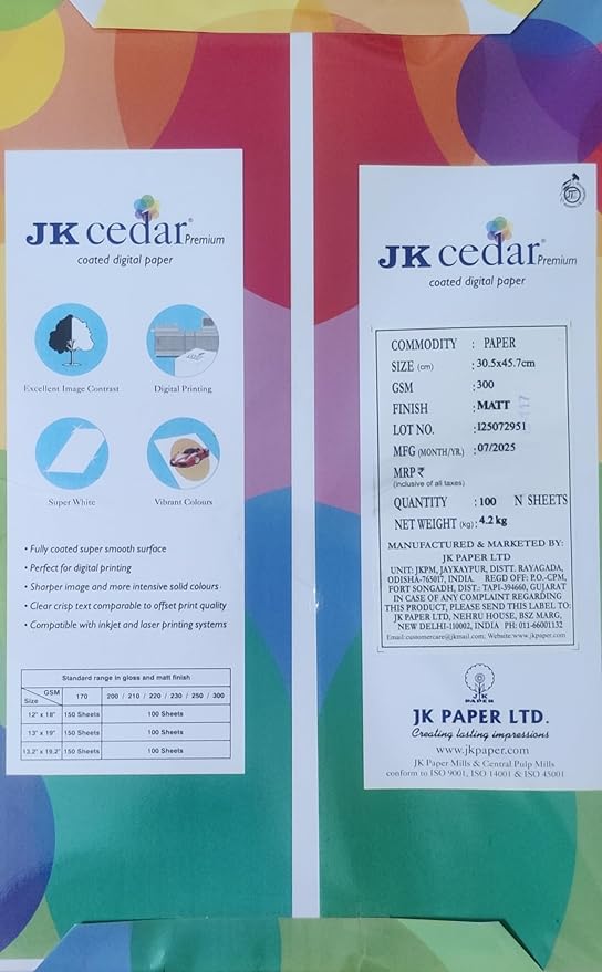 JK Cedar Digital Coated Paper A3, 30.5x45.7cm, 300 GSM, 100 Pages only for digital printing 3