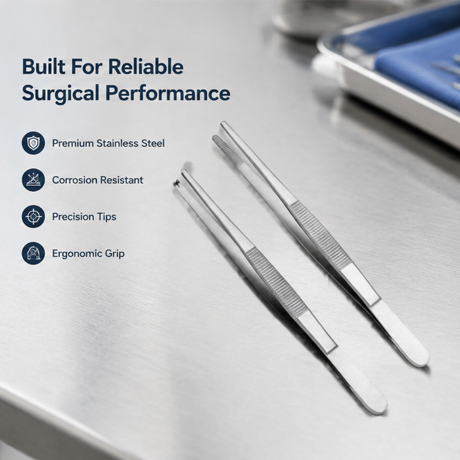 Forgesy GSS62 2 Pcs 7 inch Toothed & Non-Toothed Thumb Dissecting Forceps Set(GSS62 ) 3
