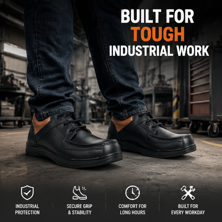 ArmaDuro AD1033 Leather Steel Toe Black Work Safety Shoes 4