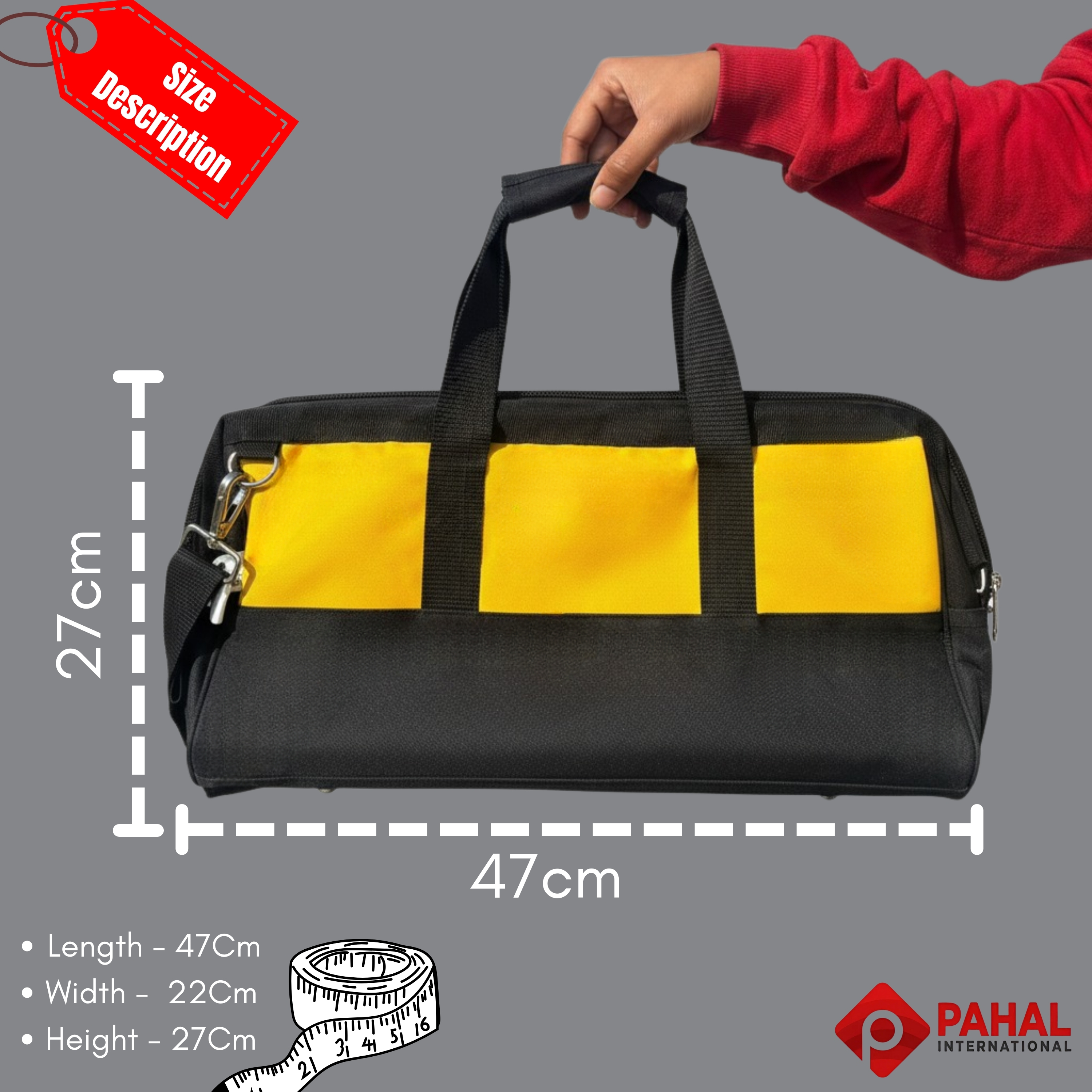 PAHAL 18 Inch Multipurpose Tool Bag with Pockets 3