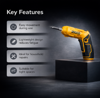 INGCO Lithium Ion Cordless Screwdriver CSDLI0442 Long Handle Screwdriver Set (Pack of 1)(CSDLI04425) 3