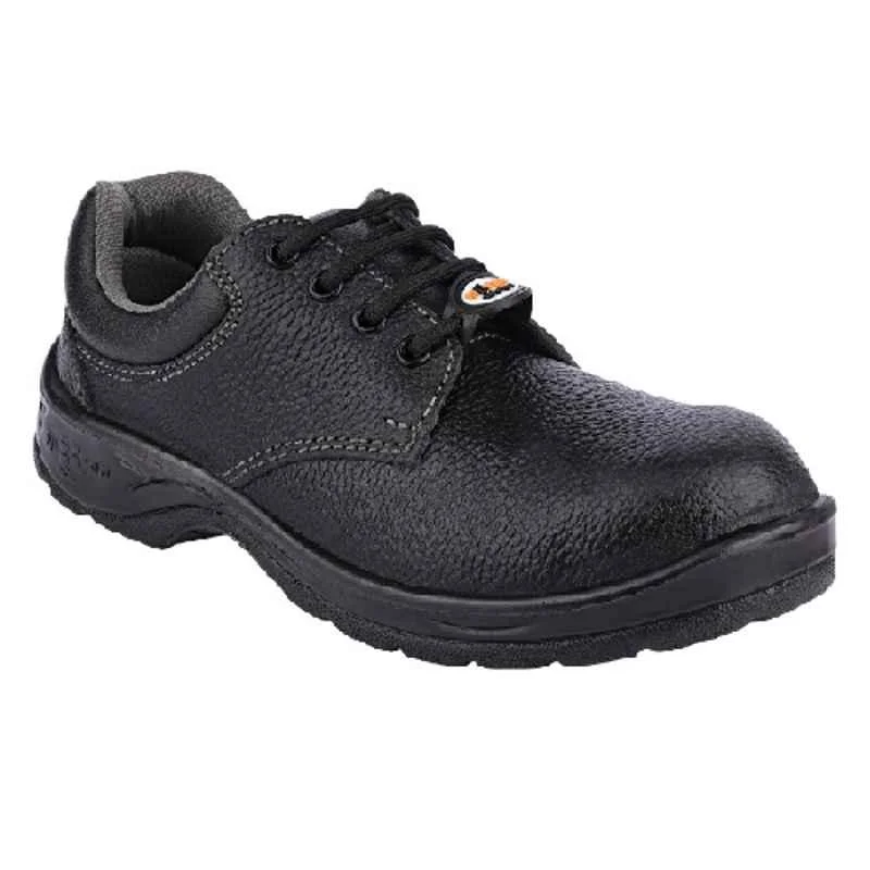 Hillson 2101 Leather Low Ankle Metal Toe Black Work Safety Shoes(SIZE 6) 4
