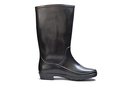 Leather Tech Safety Hillson 101 Black Gumboot With Lining - 101-Black(SIZE 7) 2