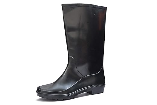 Leather Tech Safety Hillson 101 Black Gumboot With Lining - 101-Black(SIZE 7) 4
