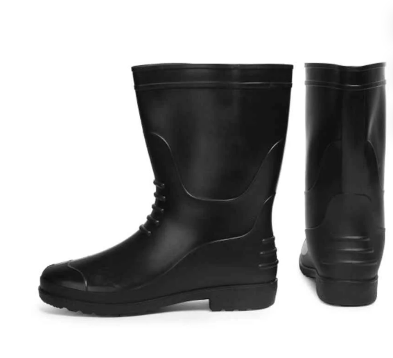 Hillson 11 Inch Chota Hathi Plain Toe Black Work Gumboots, Size: 8 3
