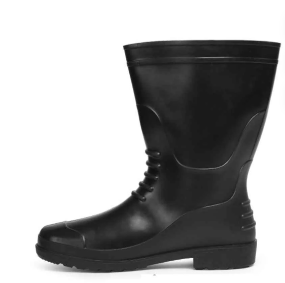 Hillson 11 Inch Chota Hathi Plain Toe Black Work Gumboots, Size: 9 2