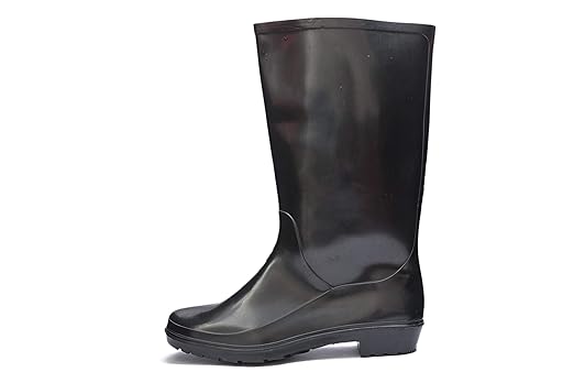 Leather Tech Safety Hillson 101 Black Gumboot With Lining - 101-Black(SIZE 8) 2