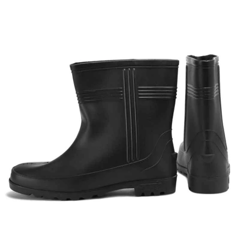 Hillson Hitter PVC 9 inch Plain Toe Black Work Gumboots, Size: 7 4