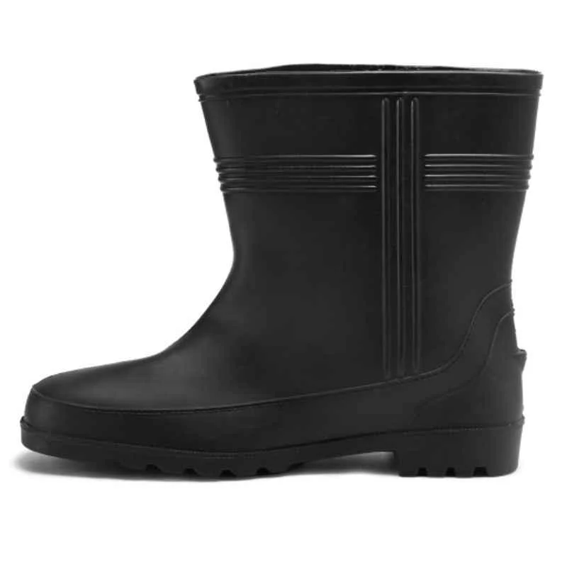 Hillson Hitter PVC 9 inch Plain Toe Black Work Gumboots, Size: 9 2
