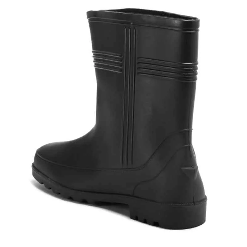 Hillson Hitter PVC 9 inch Plain Toe Black Work Gumboots, Size: 9 3