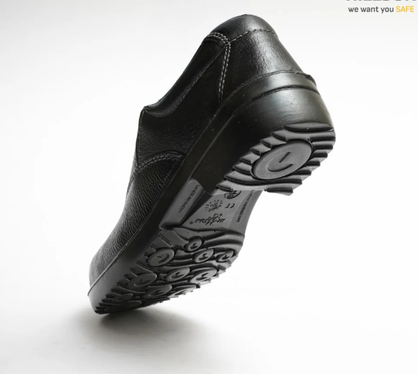 Hillson LF-02 Leather Low Ankle Steel Toe Black Work Safety Shoes, size 8 2