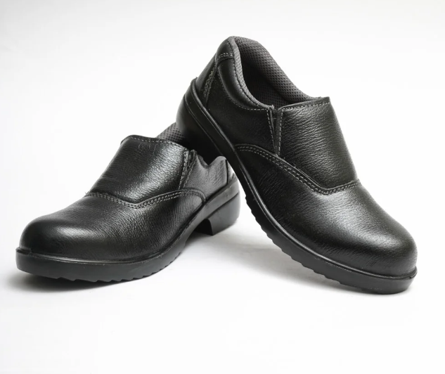 Hillson LF-02 Leather Low Ankle Steel Toe Black Work Safety Shoes, size 10 3