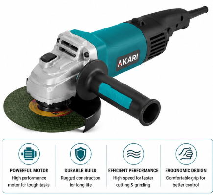 Akari 100mm 850 Watt Powerful Angle Grinder With Long Handle, 0-11000 RPM (APT-AG-LHV) 2