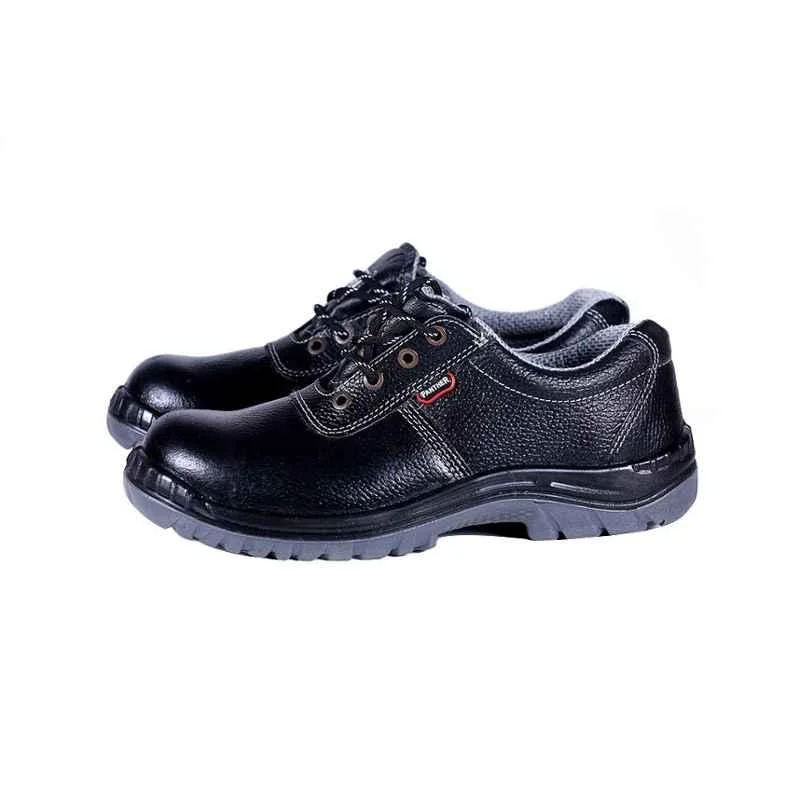 Hillson Panther Leather Mid Ankle Steel Toe Black Work Safety Shoes, Size: 10 3