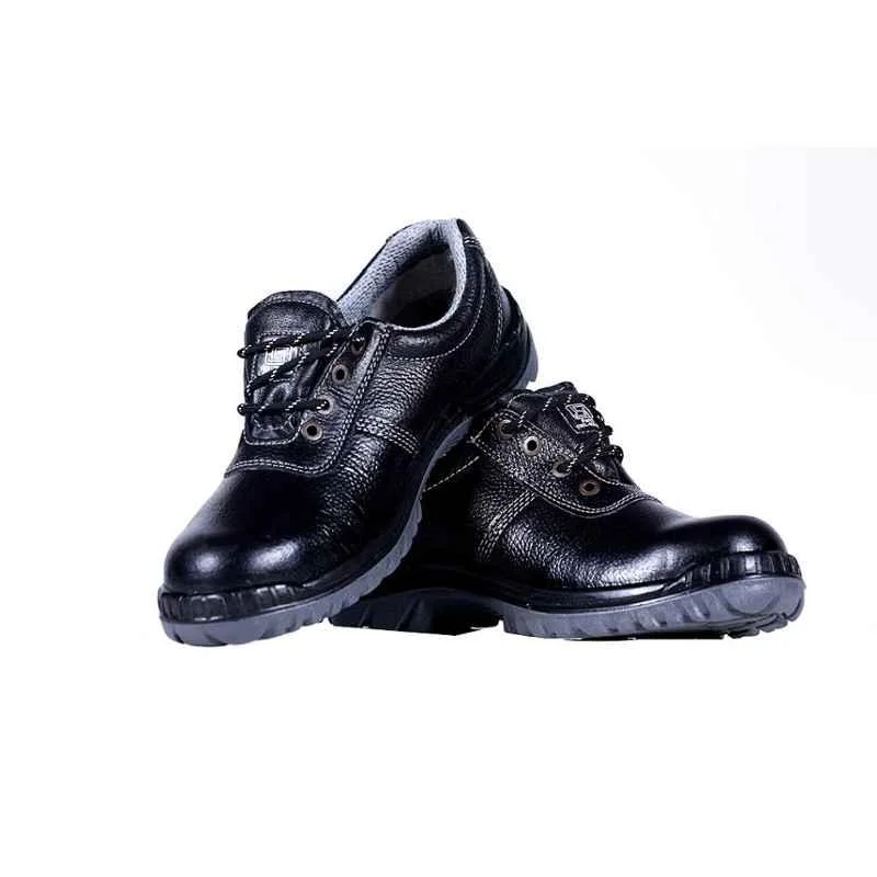 Hillson Panther Leather Mid Ankle Steel Toe Black Work Safety Shoes, Size: 11 2