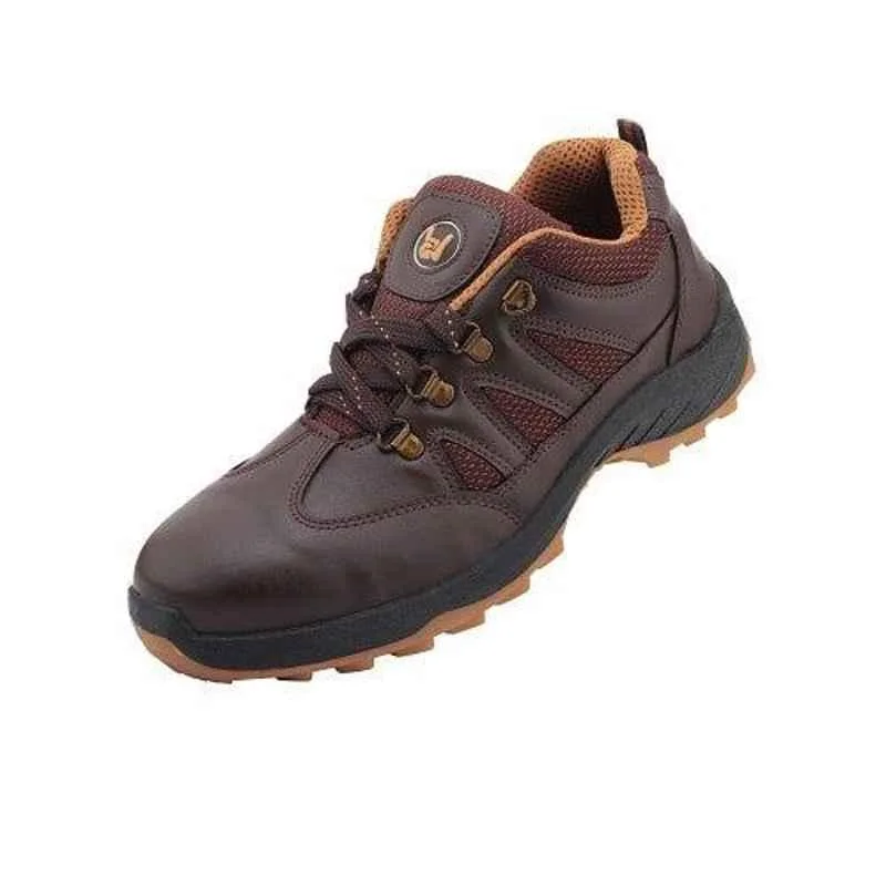 Hillson Swag 1904 Synthetic Leather Low Ankle Metal Toe Brown Work Safety Shoes, Size: 6 4
