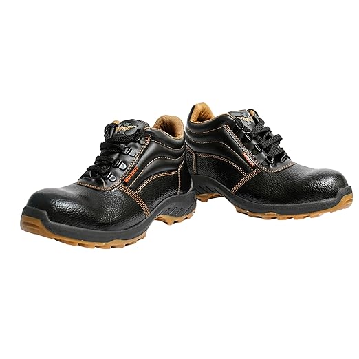 Hillson Workout Synthetic Leather High Ankle Metal Toe Black Work Safety Shoes(SIZE 7) 3