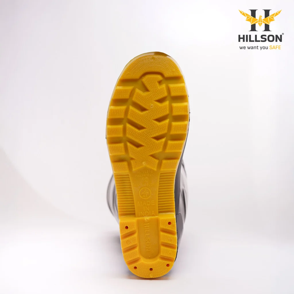 Hillson Century Yellow 15 Inch PVC Safety Gumboots, size 7 5