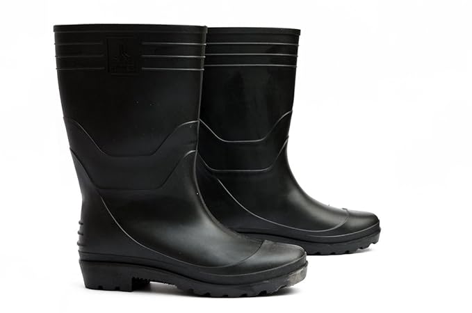 Hillson Welcome black industrial safety gumboots with high ankle PVC construction for workplace protection and comfort.(SIZE 9) 3