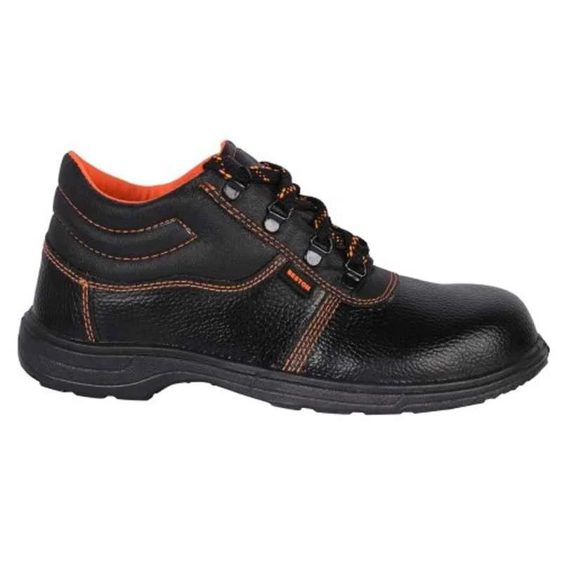 Hillson Beston steel toe safety shoes with anti-static PVC sole and synthetic leather upper for industrial workplace protection, SIZE 6 3