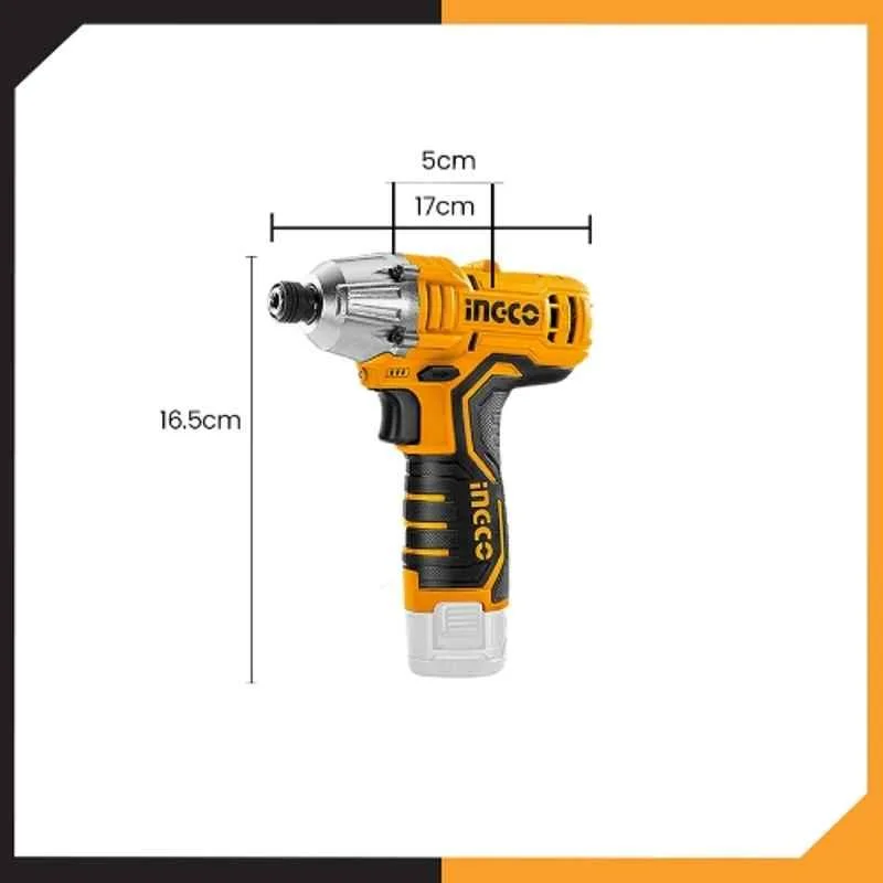 Ingco CIRLI12015 12V Cordless Impact Driver with 100Nm Torque, Dual 1.5Ah Batteries 2