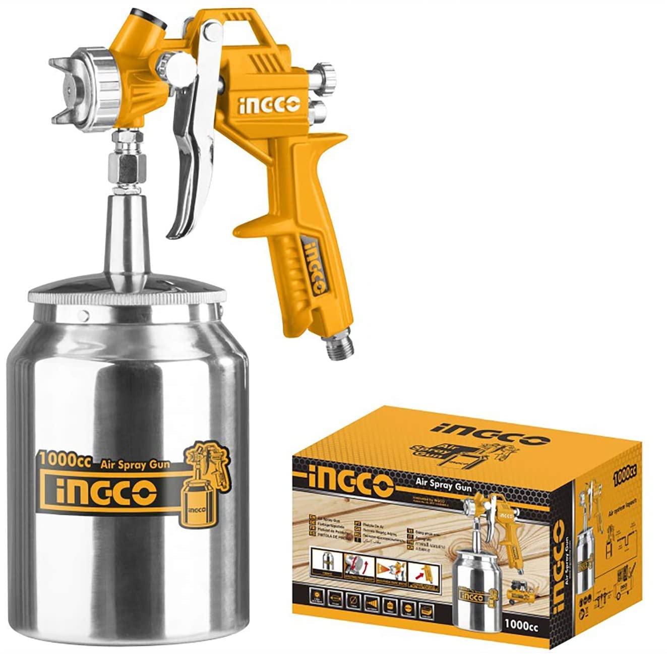Ingco 1000 cc Air Paint Spray Gun, 1.5 mm Nozzle With 4 Bar Operating Pressure 2