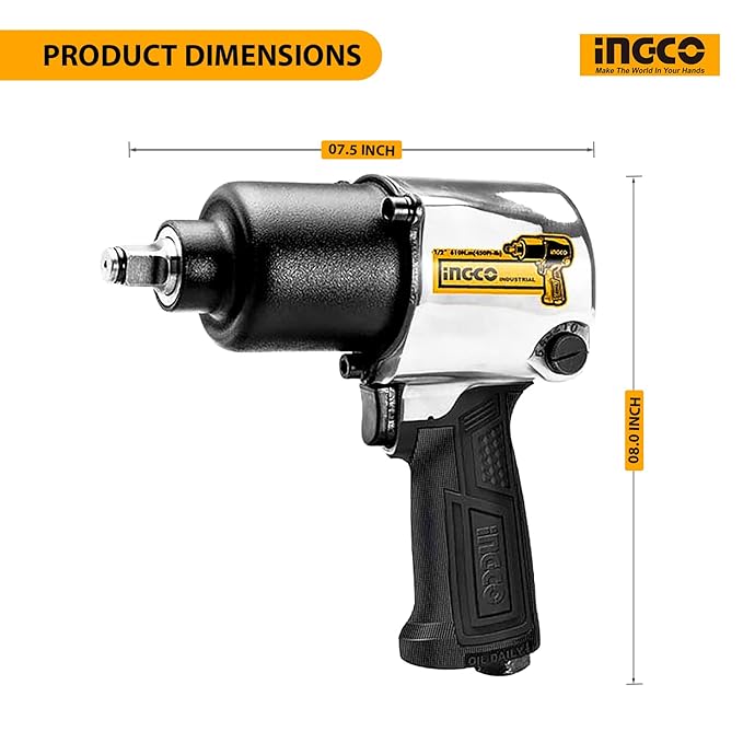 INGCO Air Impact Wrench 1/2" Drive , 610Nm (AIW12562) 2
