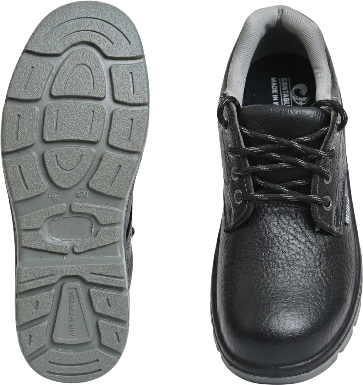 Contablue Steel Toe Leather Safety Shoe (Black, Size 5) 2