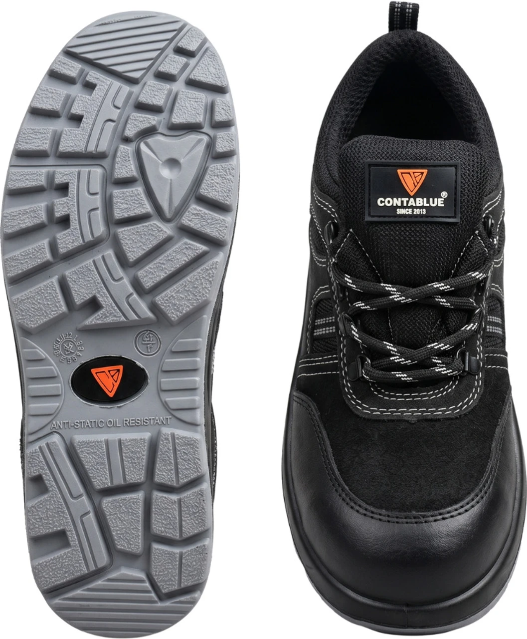 Contablue Steel Toe Suede Safety Shoe (Black, Size 10) 2
