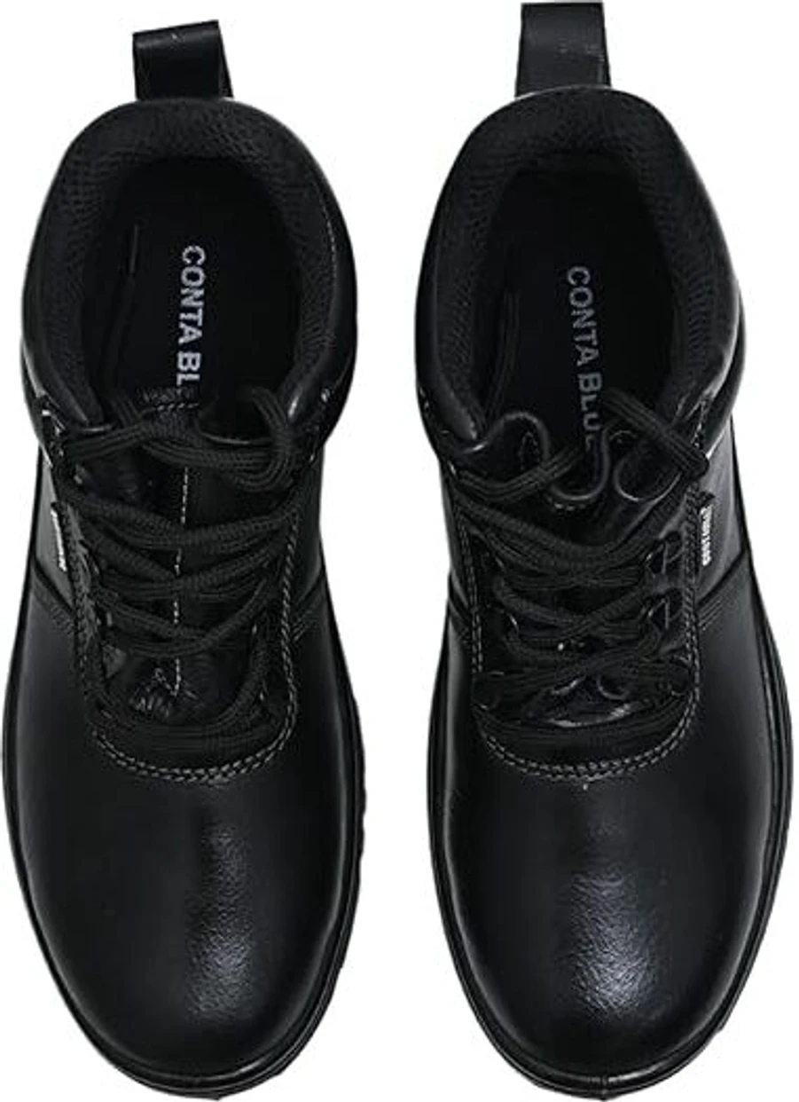 Contablue Steel Toe Grain Leather Black Safety Shoe (Size 9, Rival-Boots) 2