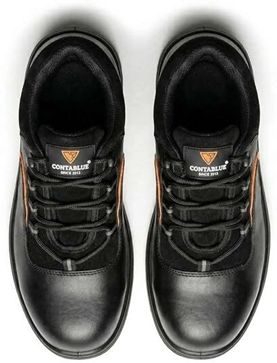 Contablue Steel Toe Genuine Black Leather Safety Shoe, Size 11(Rival-2006) 2