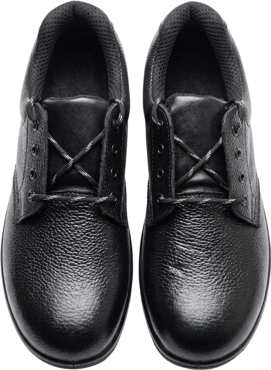 Contablue Steel Toe Genuine Black Leather Safety Shoe, size 9(W201-Nitrile) 2