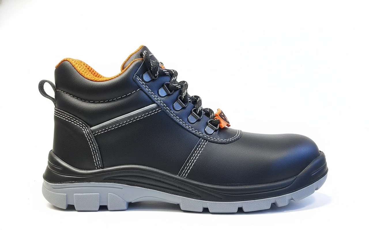 Contablue Composite Toe Artificial Black Leather Safety Shoe, size 5(Rival-Jumper) 2