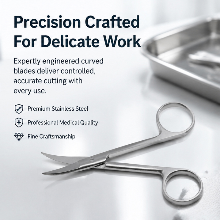 Tosh Iris Surgical Scissors Curved 5" – Precision (Curved) 2