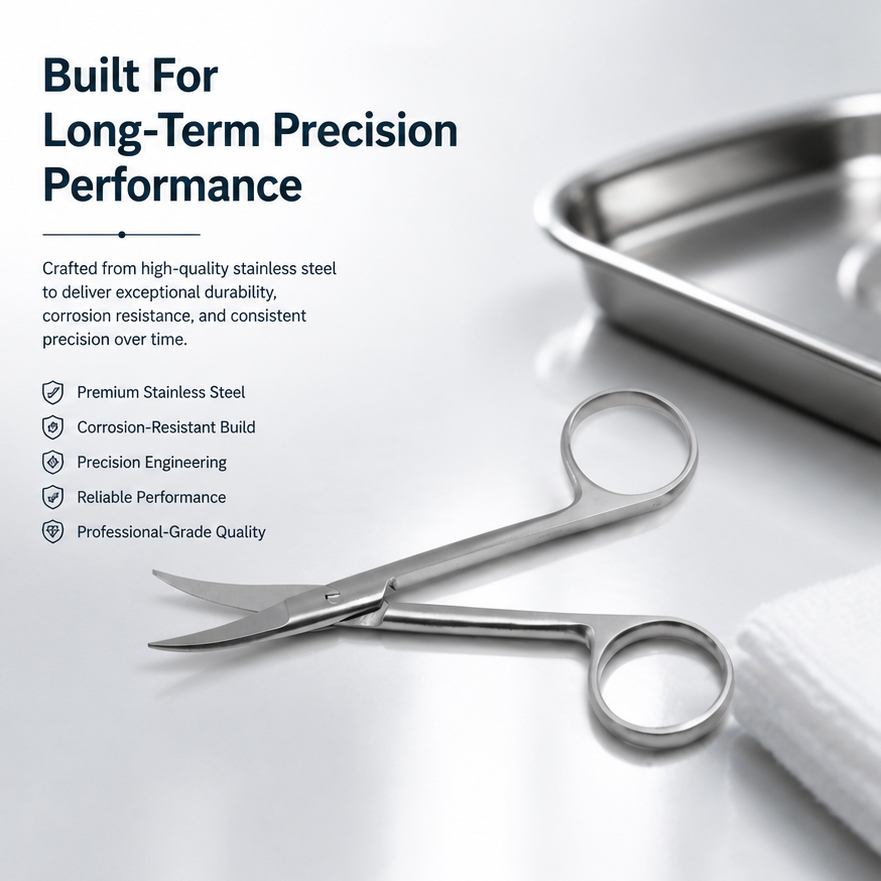 Tosh Iris Surgical Scissors Curved 5" – Precision (Curved) 5