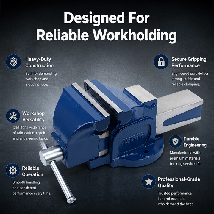 Paul 150mm Heavy Duty Bench Vice with Fixed Base(BV/F/150) 3