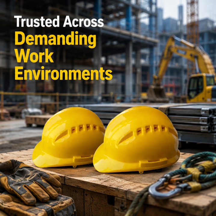Yellow color Without Rachet Heavy Duty Safety Hard Hat - High-Impact ABS Shell Construction Helmet - Secure Fit Chin Strap and Moisture-Wicking Swea 4