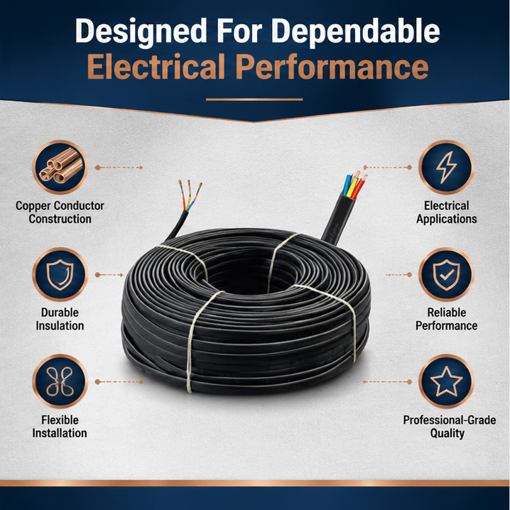 Damor 30m 1.5Sqmm 3 Core Copper Submersible Flat Cable 3
