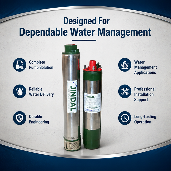GANPATI JINDAL1.5HP 12 Stage Single Phase Pure Copper Water Filled Borewell Submersible Pump with Control Panel & 12 Months Warranty 3