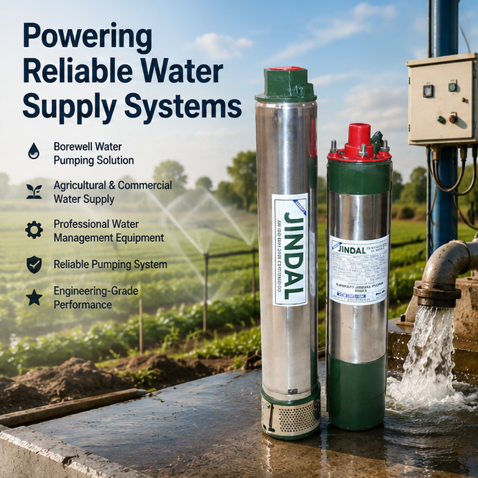 GANPATI JINDAL 3HP 20 Stage Copper Single Phase 4 inch Water Filled Submersible Pump with 12 Months Warranty 2