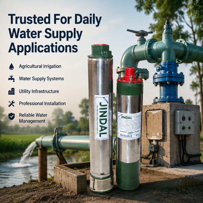 GANPATI JINDAL 3HP 20 Stage Copper Single Phase 4 inch Water Filled Submersible Pump with 12 Months Warranty 4