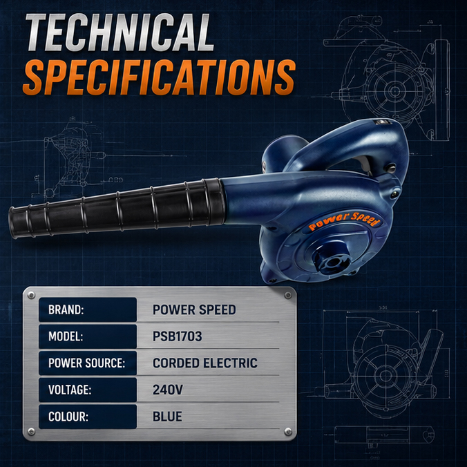PowerSpeed PSB1703 Electric Blower, 800W Powerful Motor, Single Speed, 3.5 m³/min Air Volume( PSB1703 ) 4